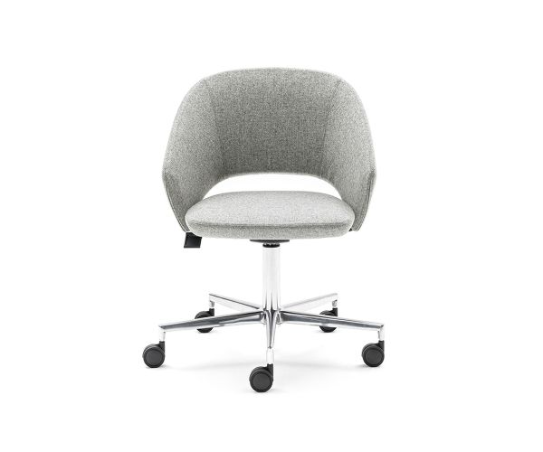 Poltroncina Swivel Synchro 7200 Mara, a 5 razze con ruote girevole, con braccioli, imbottita, regolabile in altezza, rivestita in tessuto o ecopelle