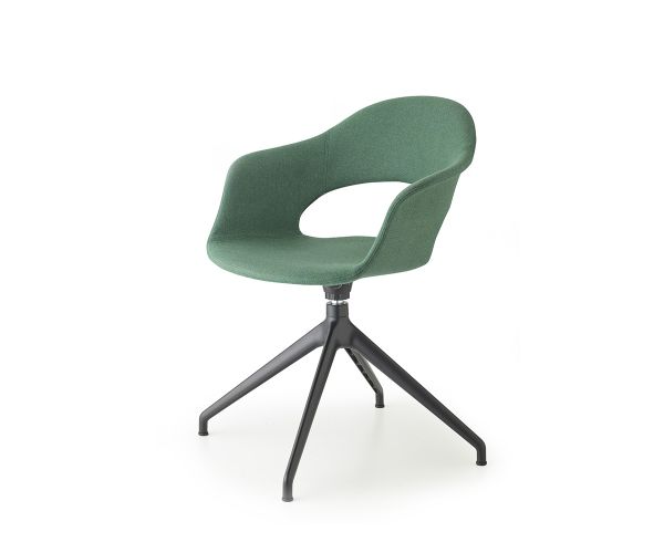 Poltroncina Lady B Pop 2599 di Scab design, trespolo girevole, seduta rivestita in tessuto