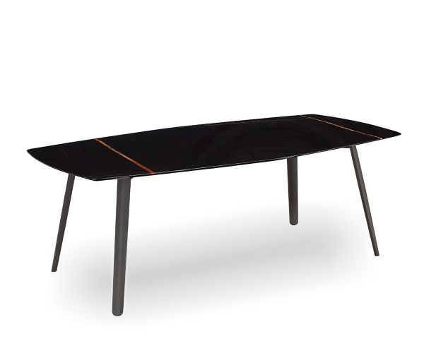 Tavolo fisso Squid M Scab, gambe in alluminio pressofuso atracite, piano  esagonale in marmo Sahara noire, disponibile in due dimensioni