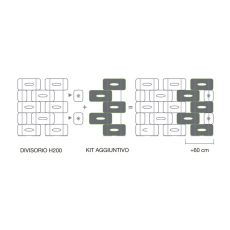 Kit aggiuntivo divisorio Cookie versione altezza 200 cm. Estensione 60 cm 